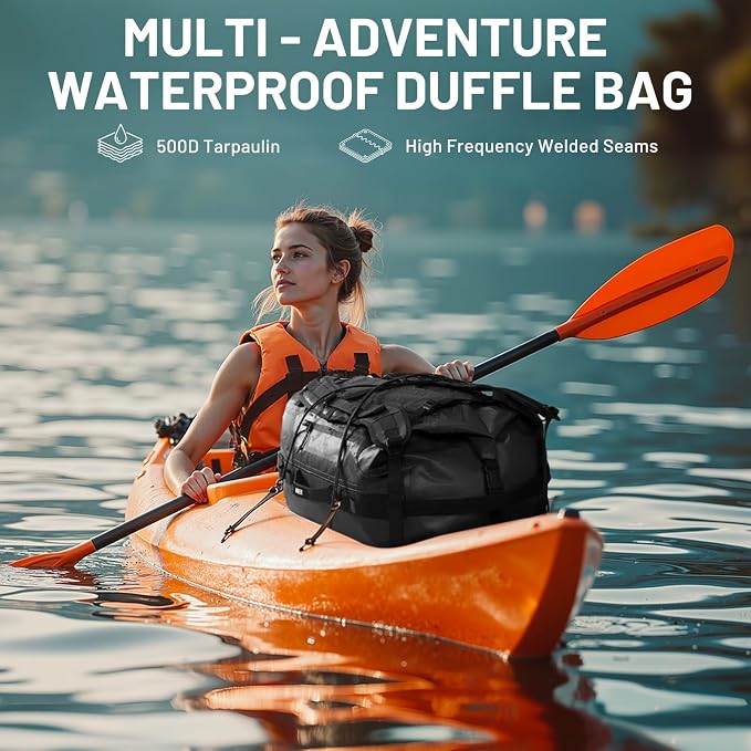 MIER Waterproof Duffel Bag Motorcycle Dry Bag Backpack Large Roll-Top Heavy - Image 8
