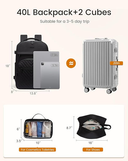 LOVEVOOK 40L Travel Backpack for Women Men, TSA Personal Item Travel Bag Fits - Image 4