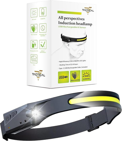 Tactical Headlight Rechargeable 230° Wide Beam LED Tactical Headlamp, by Freeze2Trim