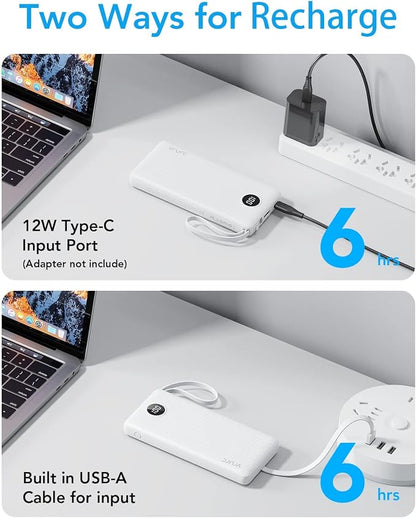 VRURC Portable Charger Power Bank, USB C Battery Pack 10000mAh, 5 Outputs 2 - Image 6