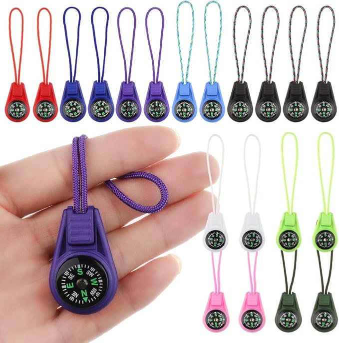 Mini Compass for Kids Compass Keychain，Button Compass Bulk kit，Paracord Hiking by LongSLong