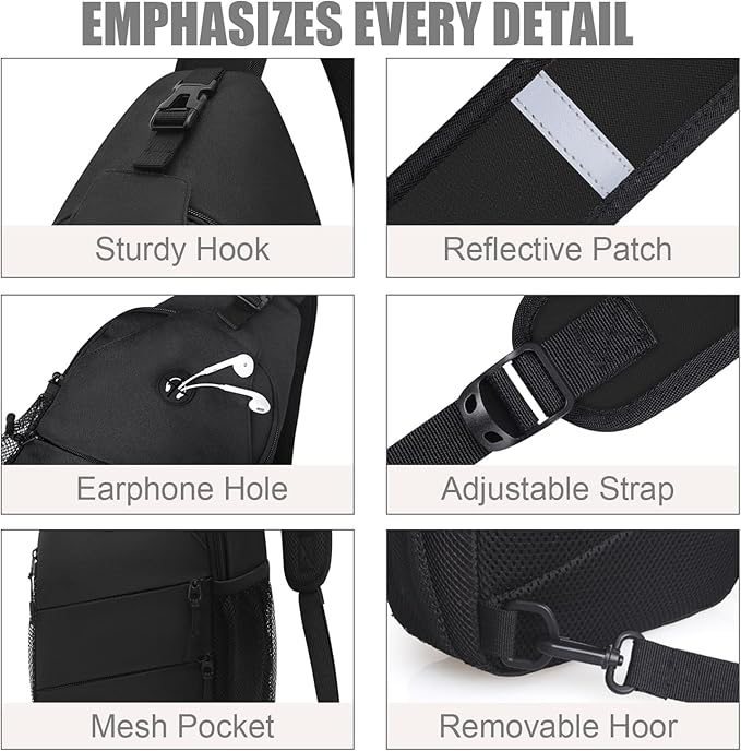 Pritent Crossbody Bags for Women Men Trendy Sling Bag Backpack Casual Chest Bag - Image 5