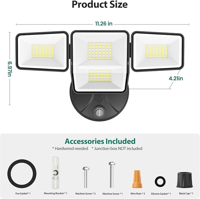 70W Dusk to Dawn Flood Lights Outdoor Lighting, 7000LM Dusk Till Dawn Floodlight - Image 7