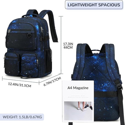 Lohol Multi-Pocket Backpack for Travel College, Heavy Duty Big Bookbag - Image 3