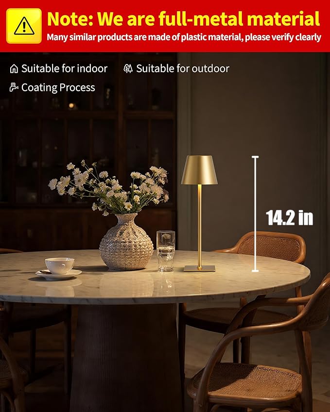 KDG 2 Pack Cordless Table Lamp, Portable LED Desk Lamps, 5000mAh Battery - Image 2