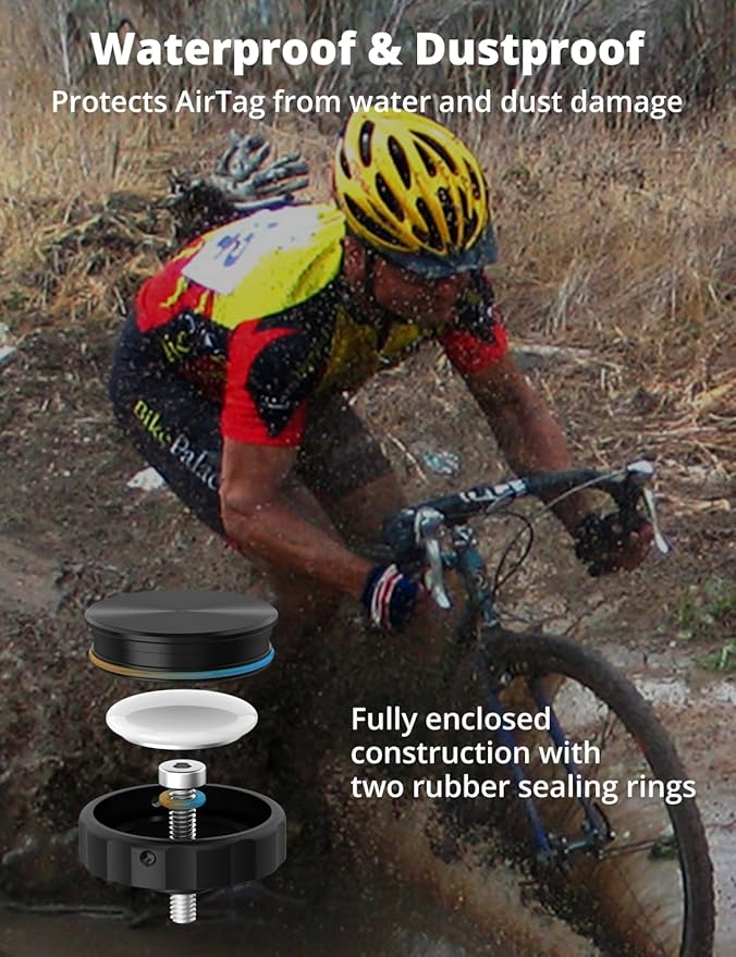 SUPMEGA Bike Mount for AirTag, Hidden Bicycle Stem Cap Mount for AirTag - Image 6