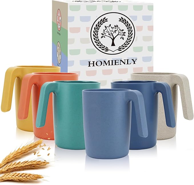 Homienly Wheat Straw Coffee Mugs, Alternative to Plastic Coffee Cups, by HOMIENLY