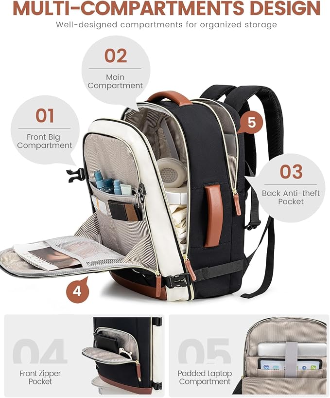 LOVEVOOK 50L Travel Backpack for Women Flight Approved, Carry on Backpack for - Image 4