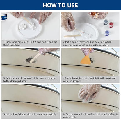 FENFANDAS Fiberglass Boat Repair Kit, Gel Coat Repair Kit - Image 6