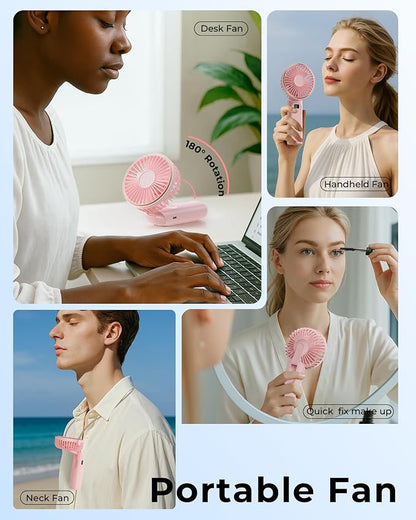 TUNISE Portable Handheld Fan, 180 Adjustable, 6 Speed Wind, USB Rechargeable - Image 7