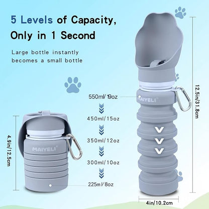 Dog Water Bottle Collapsible & Portable Squeeze, 9oz-17oz Water Dispenser & - Image 4