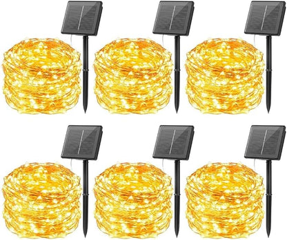 Minetom Solar String Lights for Outside, 6 Packs Total 198Ft 600 LED Outdoor by Minetom