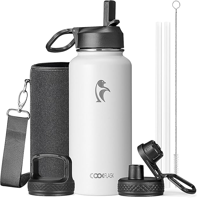 Coolflask Water Bottle 32 oz Insulated by Coolflask