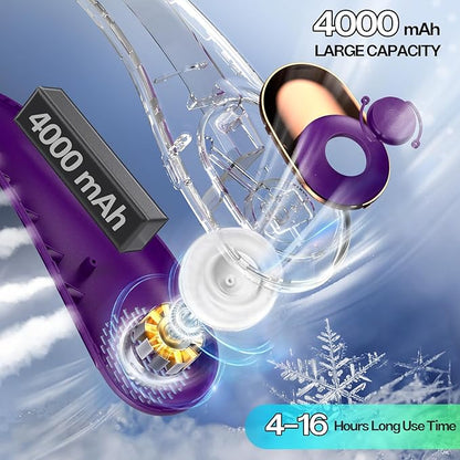 KIDEE Portable Neck Fan, Hands Free Bladeless Fan Rechargeable, 4000mAh Battery - Image 4