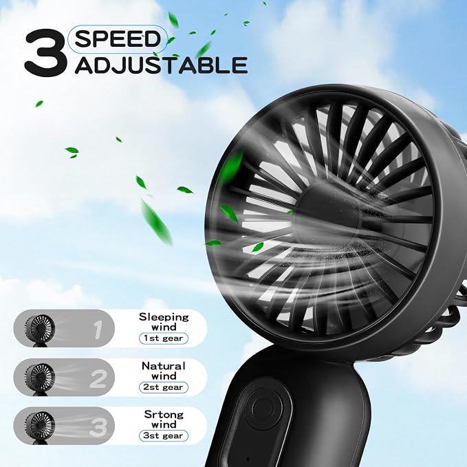 Rossesay 3 Pcs Mini Portable Fan Bulk Cute Handheld Lightweight Small Little - Image 3