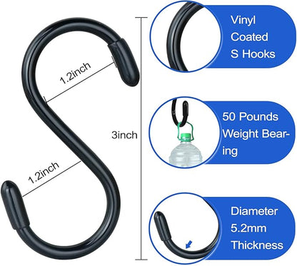 DINGEE 20 Pack Rubber Coated S Hooks - Image 2
