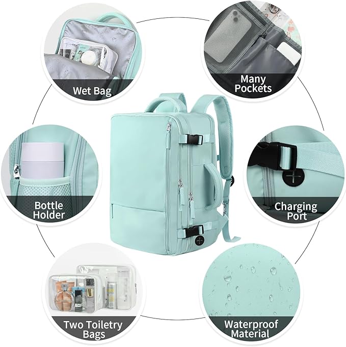 Hanples Large Travel Backpack for Women as Person Item Flight Approved - Image 5
