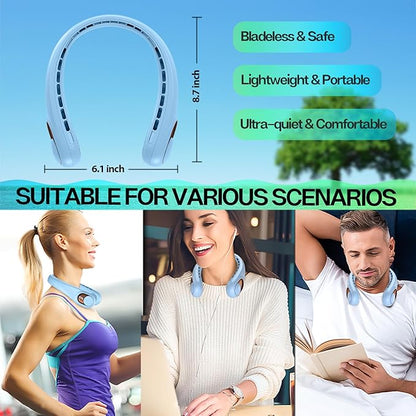 KIDEE Neck Fan, Portable Fan, Neck Fans Rechargeable, Upgraded LED Display - Image 6