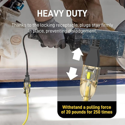 25FT 12/3 Gauge Heavy Duty Outdoor Extension Cord Waterproof, Weatherproof - Image 3