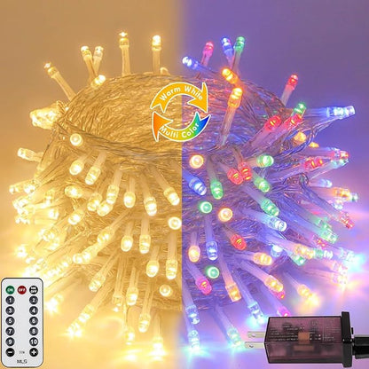88FT 240LED Connectable String Lights Indoor Outdoor Clear Wire, Warm by KAQ