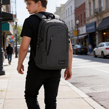 Mancro Business Travel Laptop Backpack, Anti Theft Slim Laptop Bag - Image 5