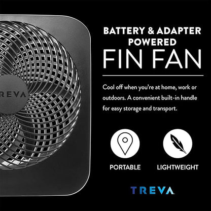 Treva 10-Inch Portable Fan, Powered by Battery and/or AC Adapter - Image 3
