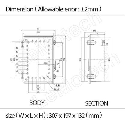LeMotech Electrical Box, IP67 Waterproof Hinged Cover Stainless Steel Latch - Image 8