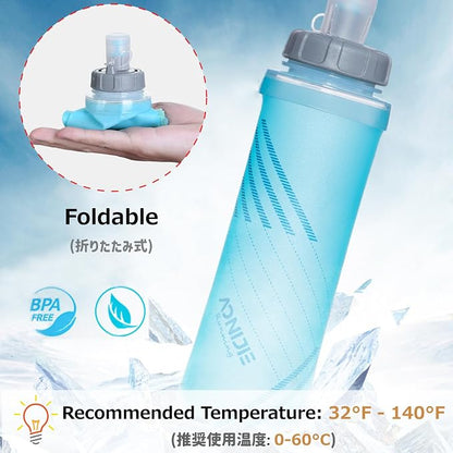 Azarxis TPU Soft Flask Collapsible Water Bottle Running Folding Gel Water - Image 5