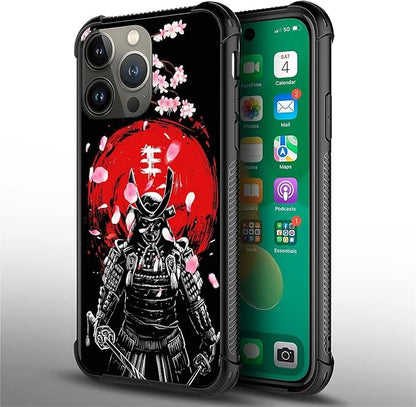 for iPhone 13 Pro Case, Sakura Japanese Samurai Pattern Graphic Design Girl Boy - Image 6