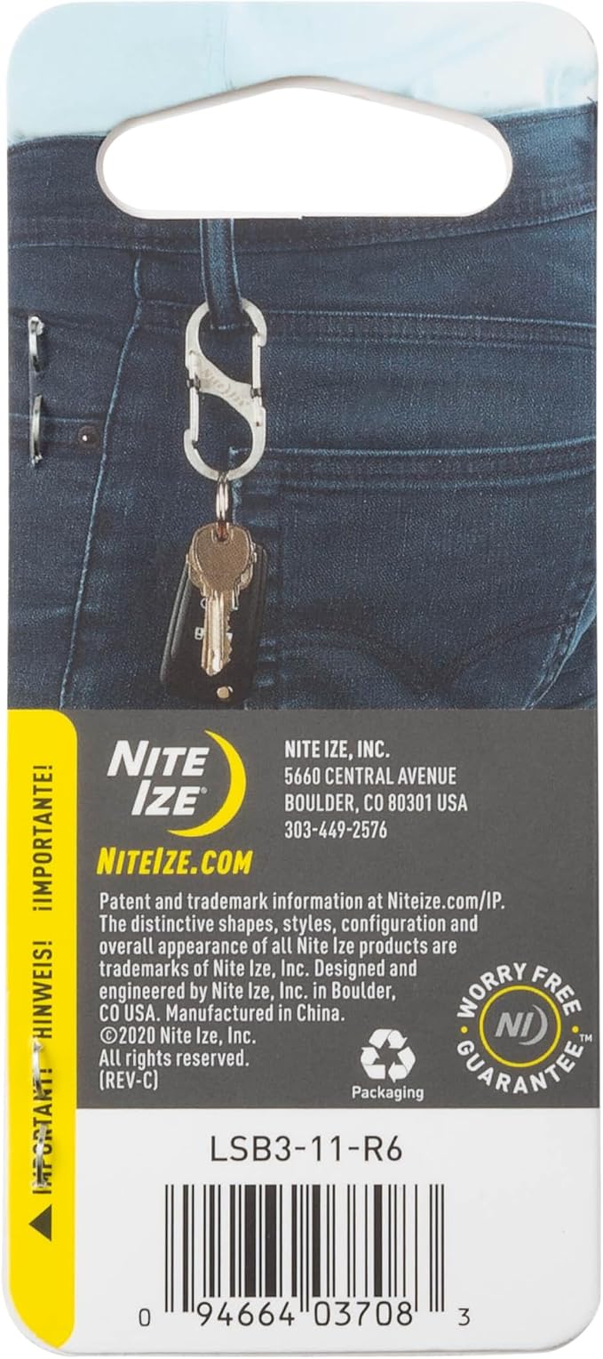 Nite Ize Size-3 S-Biner SlideLock Dual Carabiner, Locking Gates, Stainless Steel - Image 8