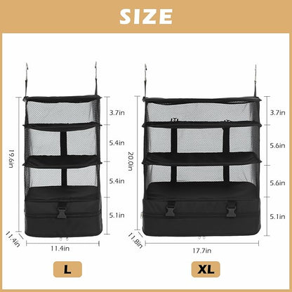 Surblue Hanging Closet Storage Bag Collapsible 3-Shelf Washable Oxford Fabric - Image 5