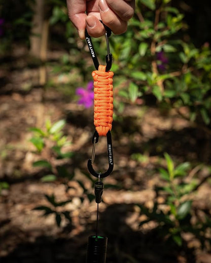 Paracord Braided Carabiner Keychain Lanyard Strap, Hanger Stroller Hook w/2 - Image 5