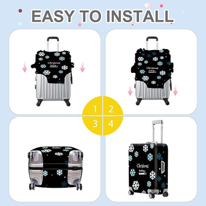 ANNA QUEEN Christmas Loading Luggage Cover, Funny Snowflake Design Suitcase - Image 6