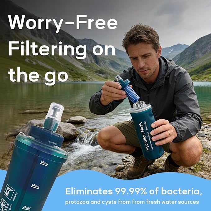 500ml Soft Flask Water Bottle, Collapsible Water Bottle - Image 2