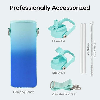 BUZIO 24 oz Insulated Water Bottle, Stainless Steel Wide Mouth Water Flask - Image 6