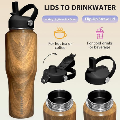 SENDESTAR 32oz Water Bottle Wide Mouth Stainless Steel Vacuum Insulated Double - Image 5