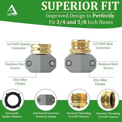 DBR Tech® Hose Repair Kit – Fix Leaks on 3/4 & 5/8 inch Garden Hoses, 4 Set - Image 3