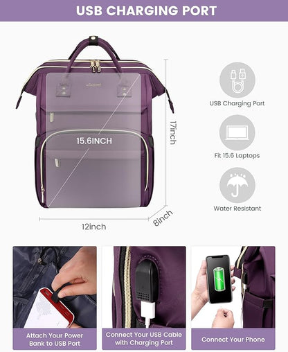 LOVEVOOK Laptop Backpack Women, 15.6 Inch Backpack - Image 6