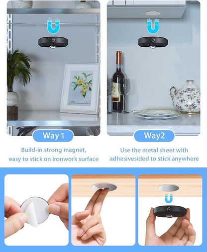 WILLED Puck Lights with Remote Control, Rechargeable Under Cabinet Lights - Image 6