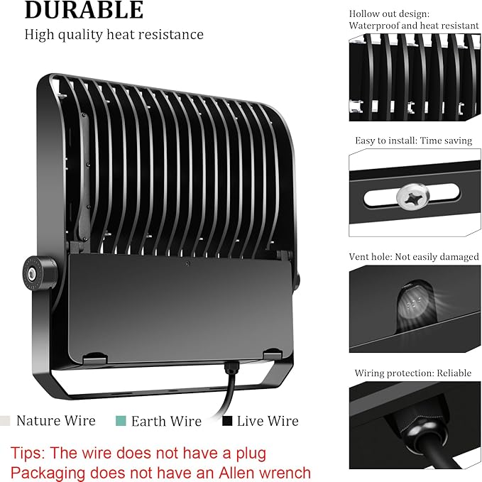 240W LED Stadium Flood Lights Outdoor 36000LM Super Bright Yoke Wall Mount - Image 5