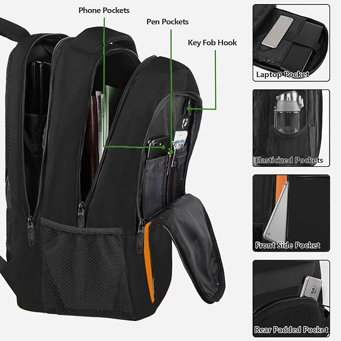 MATEIN Travel Laptop Backpack, Slim Sturdy College Laptops Backpack, Business - Image 4