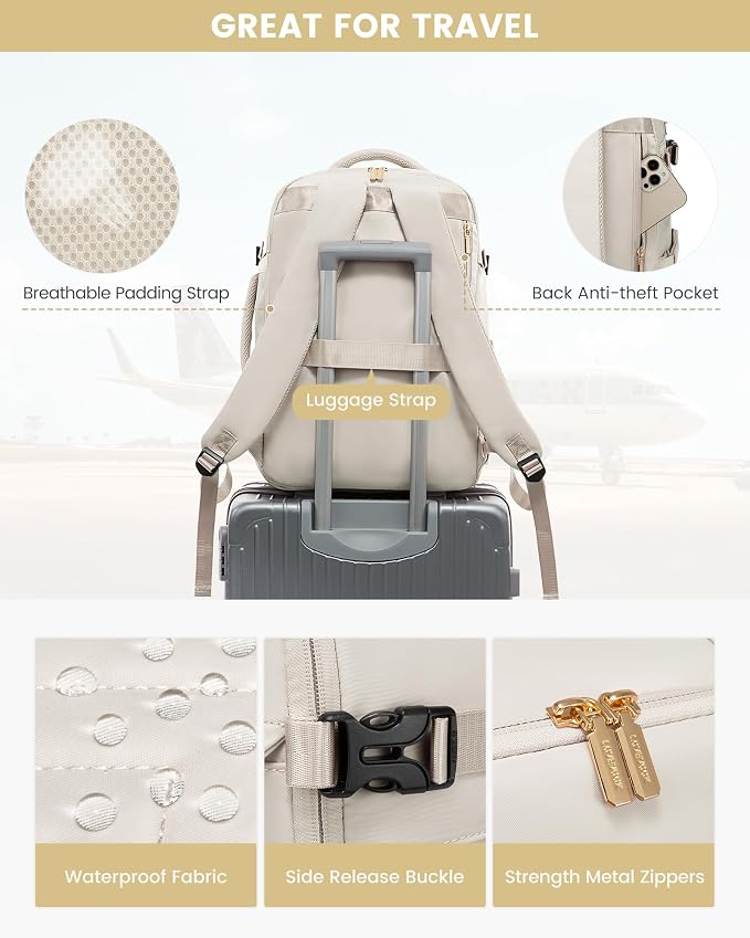 LOVEVOOK Large Travel Backpack for Women, 50L Carry on Backpack for Airplanes - Image 7