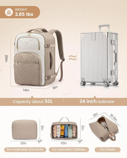 LOVEVOOK Travel Backpack Carry on Flight Approved 50L, Waterproof TSA Travel - Image 5
