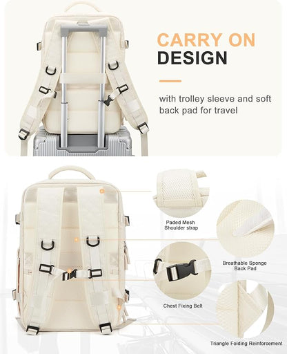 WONHOX Large Travel Backpack Carry on Flight Approved Laptop Work Business - Image 9