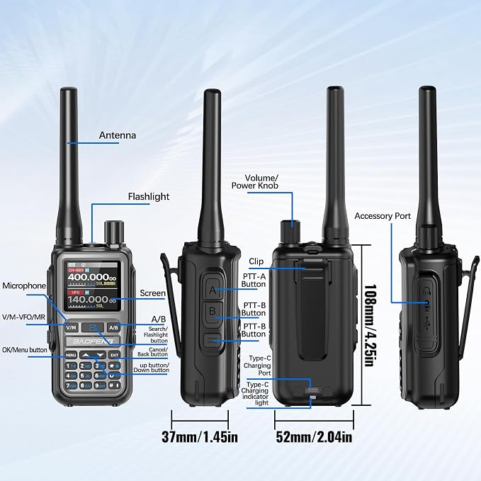 Baofeng Radio UV-5R Mini Ham Radio Long Range Handheld Two Way Radio NOAA - Image 8