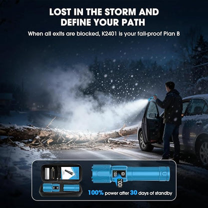 Rechargeable Tactical Flashlights 2000 High Lumens - 5000mAh Super Bright LED - Image 3