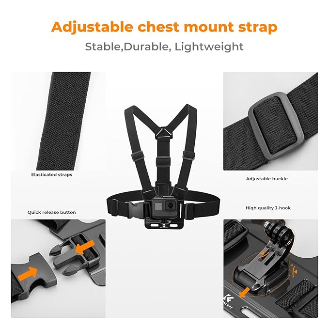 K&F CONCEPT Accessories Set for GoPro Hero 13/12/11/10/9/8/7/6/5/4/DJI Osmo - Image 4