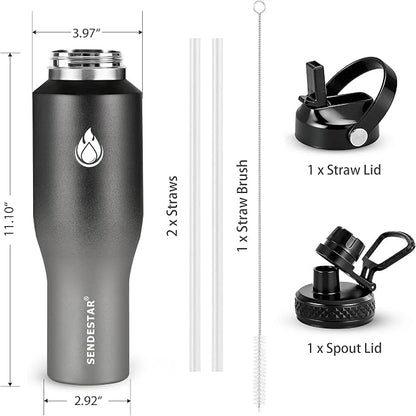 SENDESTAR 40oz Stainless Steel Water Bottle, Double Wall Vacuum Insulated Bottle - Image 6