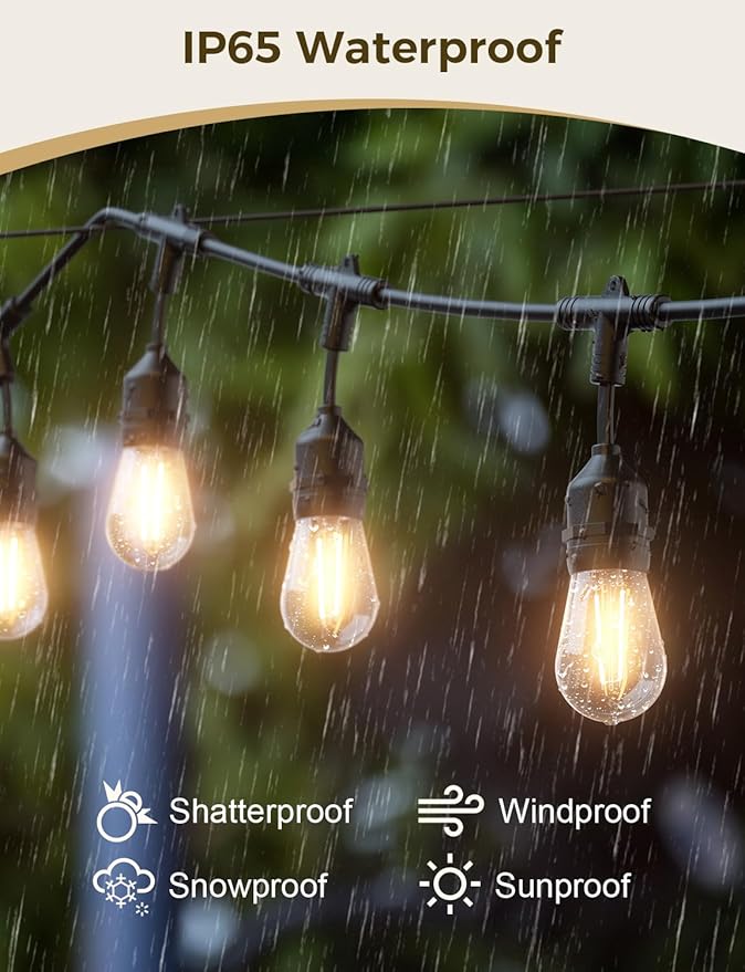 XMCOSY+ Outdoor String Lights, Smart Patio Lights 72.5Ft, APP WiFi Control - Image 6