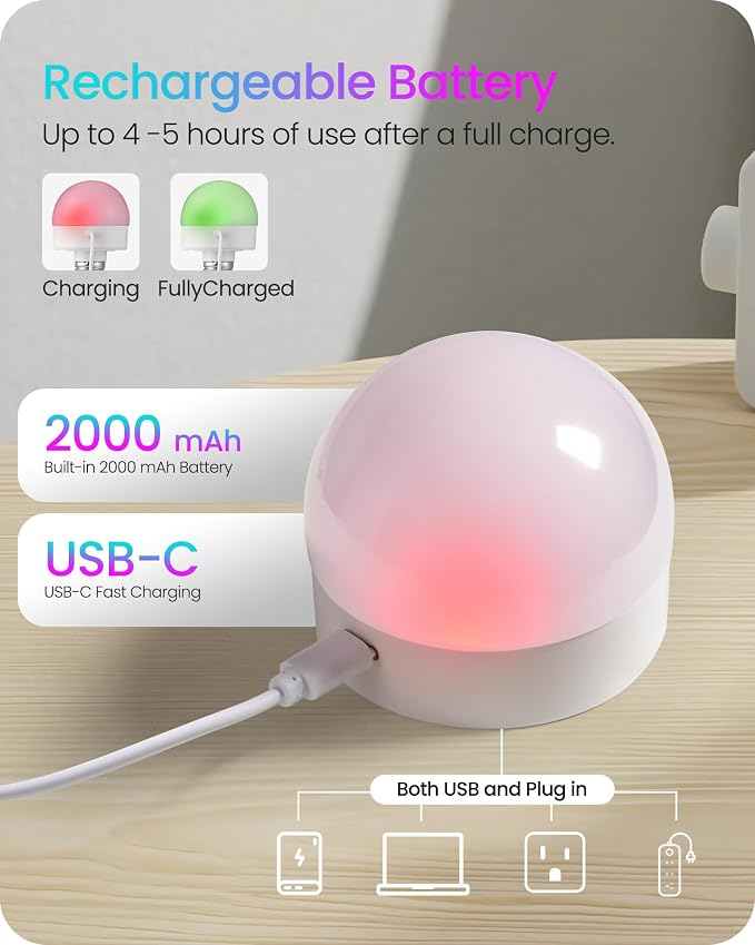 Rechargeable Light Bulbs with Remote Control, 4 Packs E12 Battery Operated - Image 4